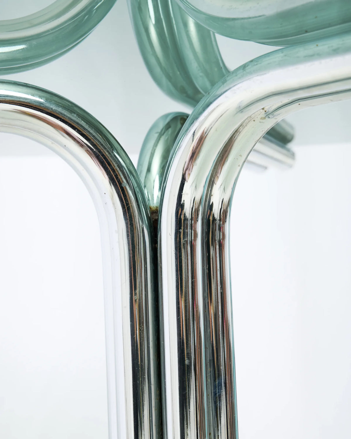 Table à manger avec double piètement tubulaire en chrome, 1970s