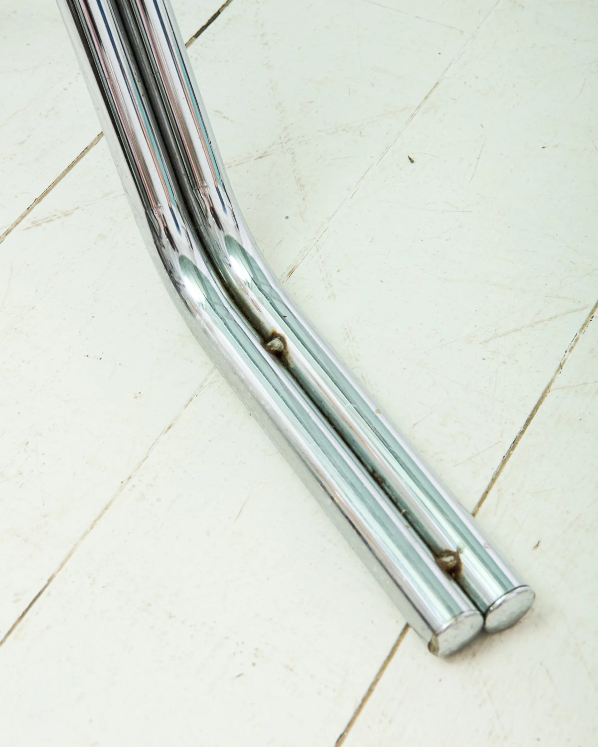 Table à manger avec double piètement tubulaire en chrome, 1970s