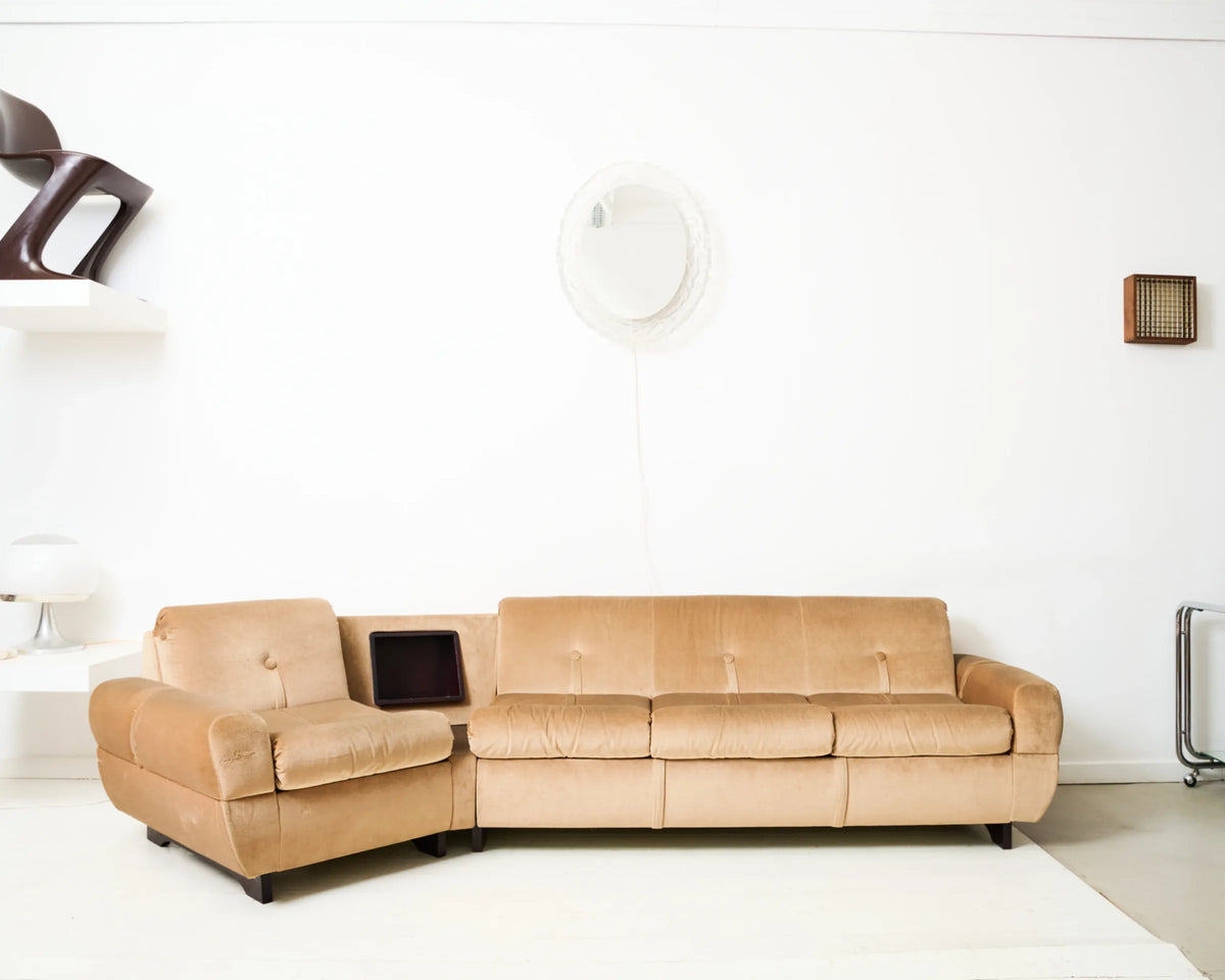 Velvet sofa, Rolf Benz, Germany, 1970s