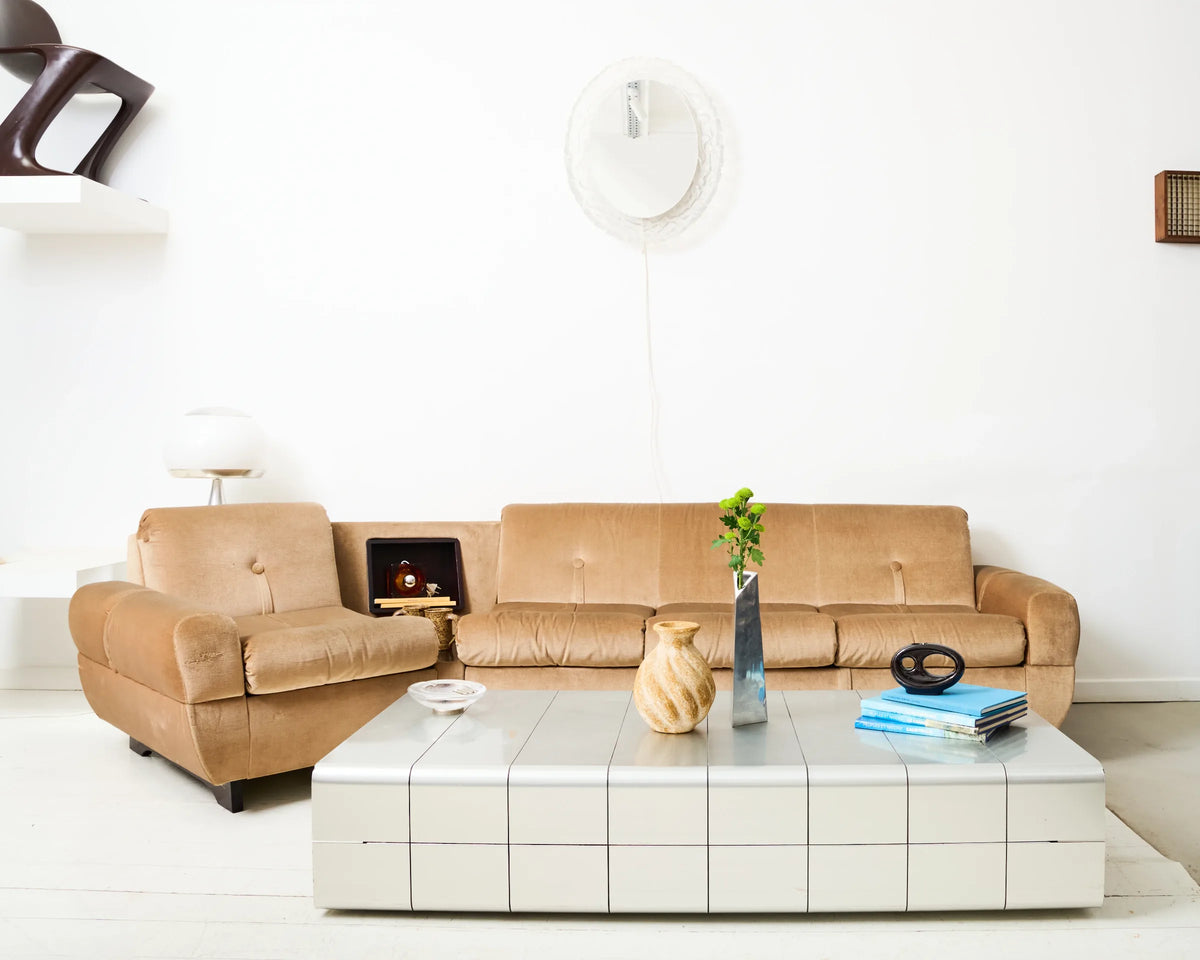 Velvet sofa, Rolf Benz, Germany, 1970s