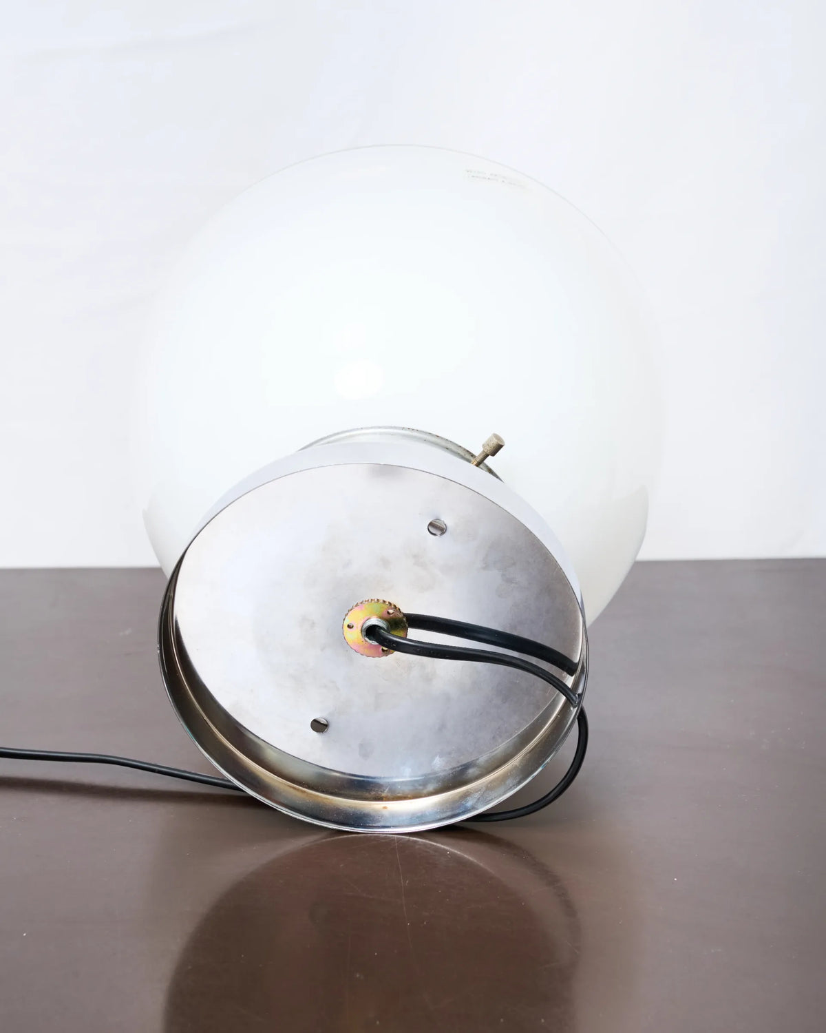 Lampe à poser en verre de murano blanc transparent, Mazzega, Italie, 1970
