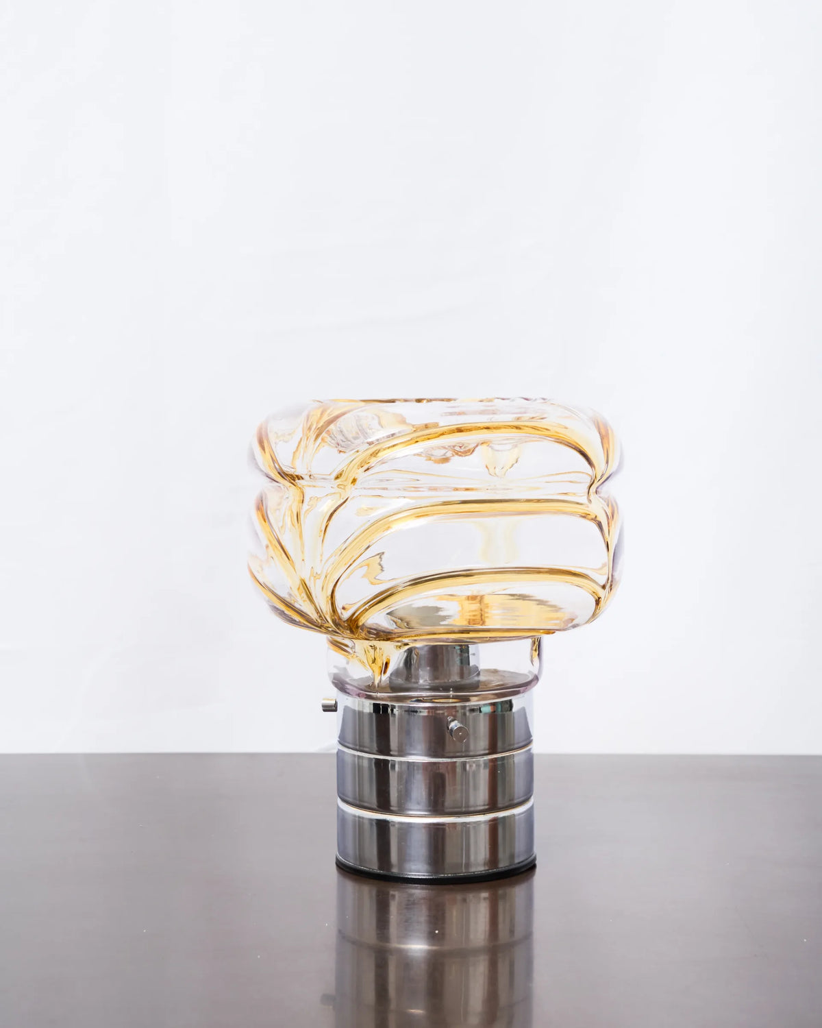 Lampe à poser en verre de Murano caramel, Mazzega, 1970s