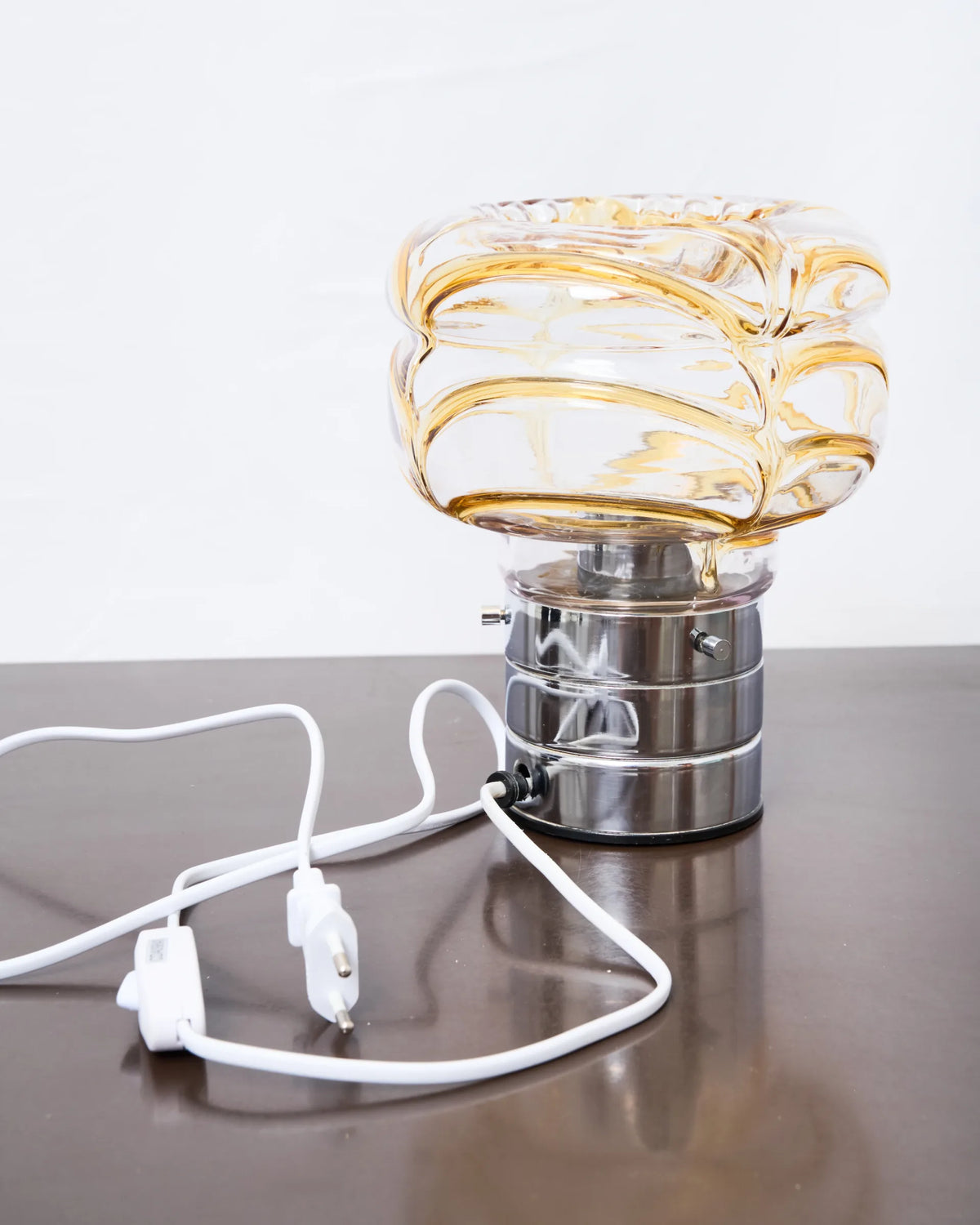 Lampe à poser en verre de Murano caramel, Mazzega, 1970s