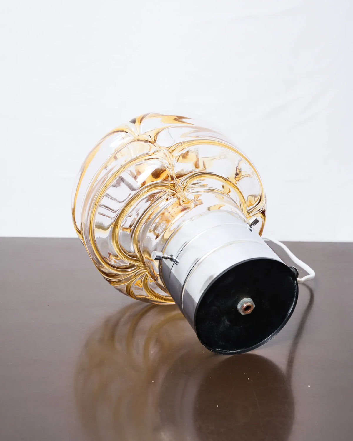 Lampe à poser en verre de Murano caramel, Mazzega, 1970s