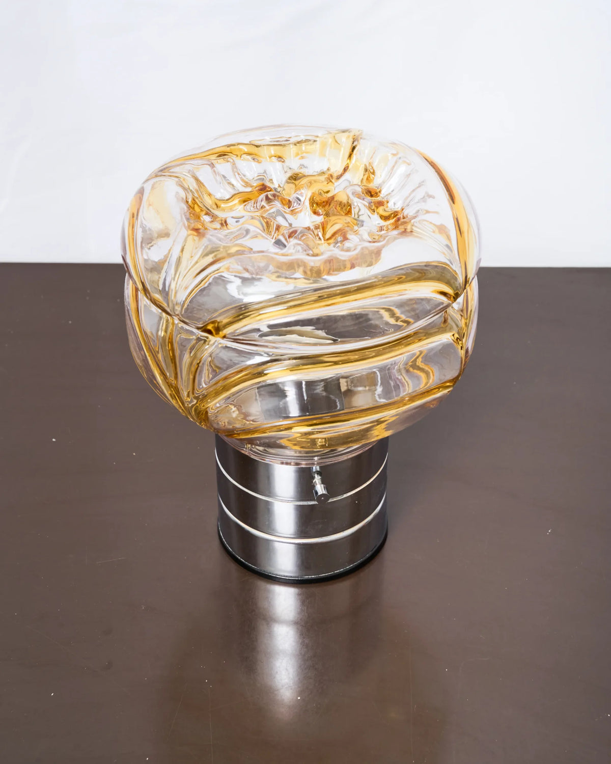 Lampe à poser en verre de Murano caramel, Mazzega, 1970s
