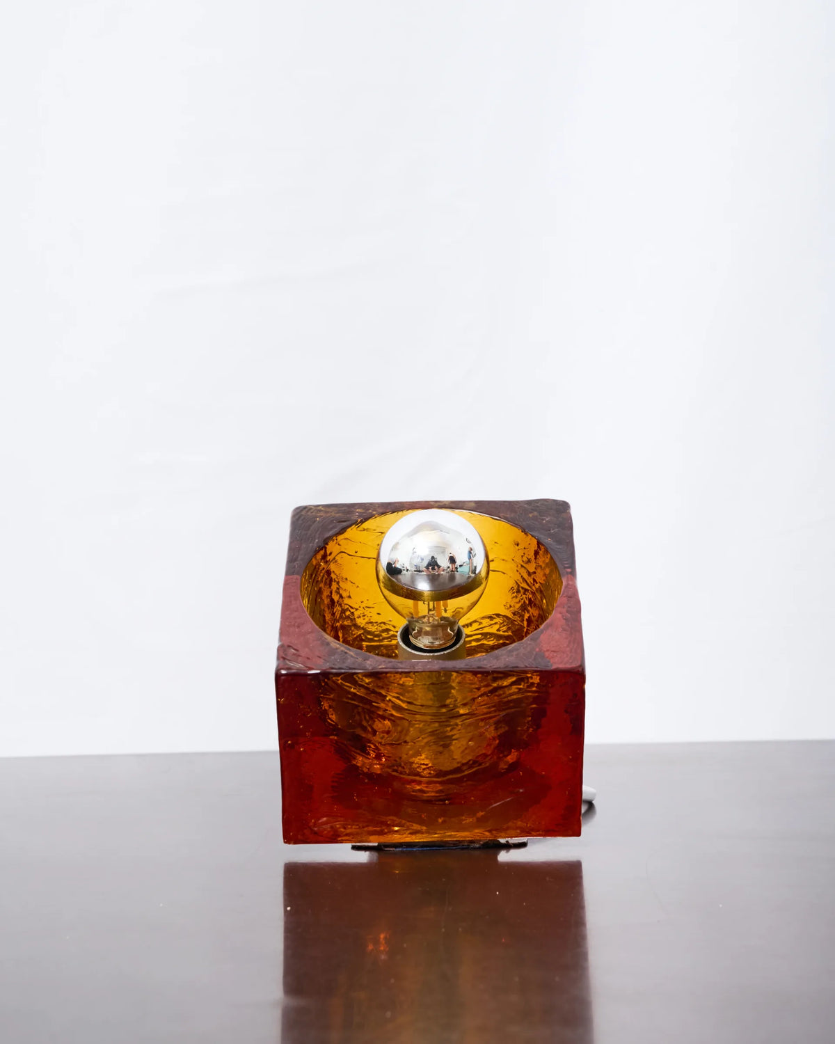 Lampe de table cubique "Coca" en verre de murano, Italie, 1970s
