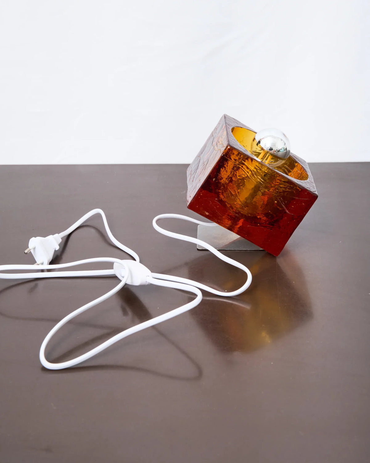 Lampe de table cubique "Coca" en verre de murano, Italie, 1970s