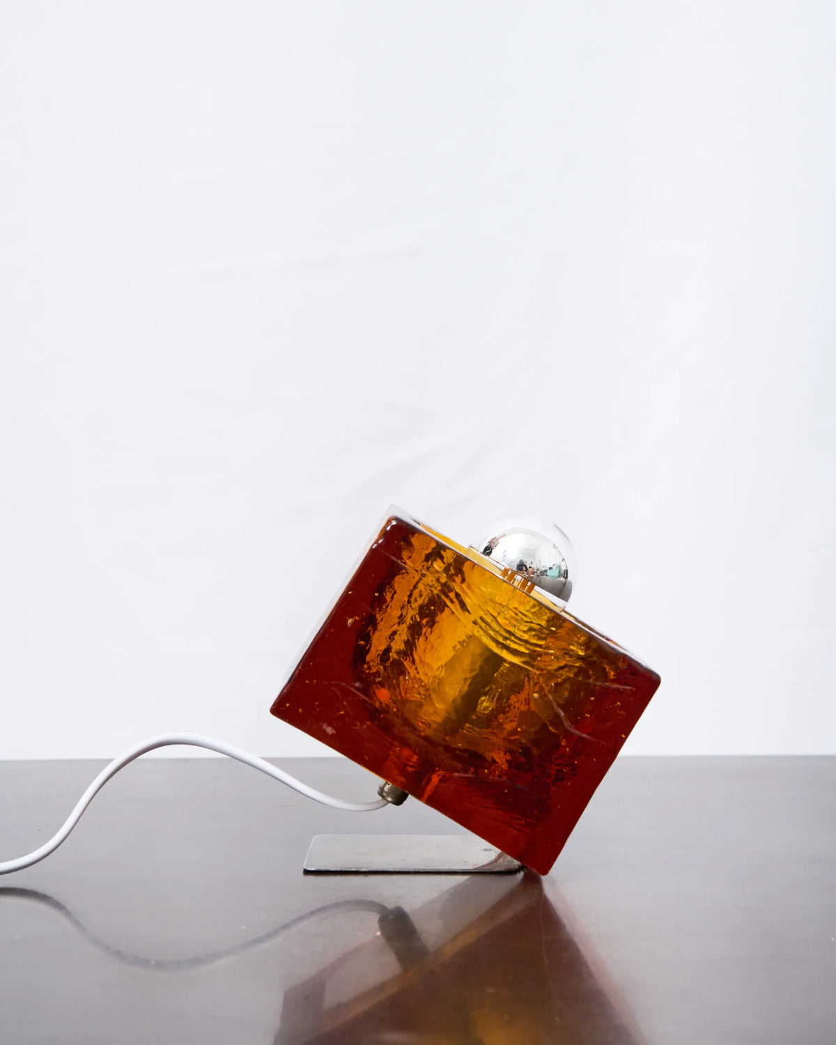 Lampe de table cubique "Coca" en verre de murano, Italie, 1970s