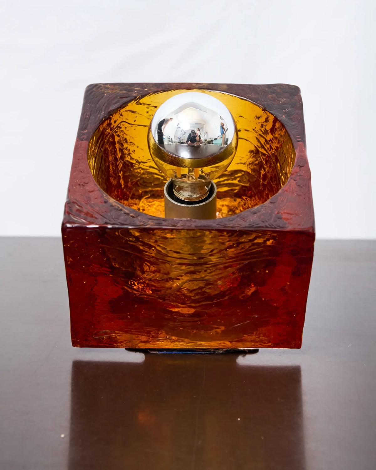 Lampe de table cubique "Coca" en verre de murano, Italie, 1970s
