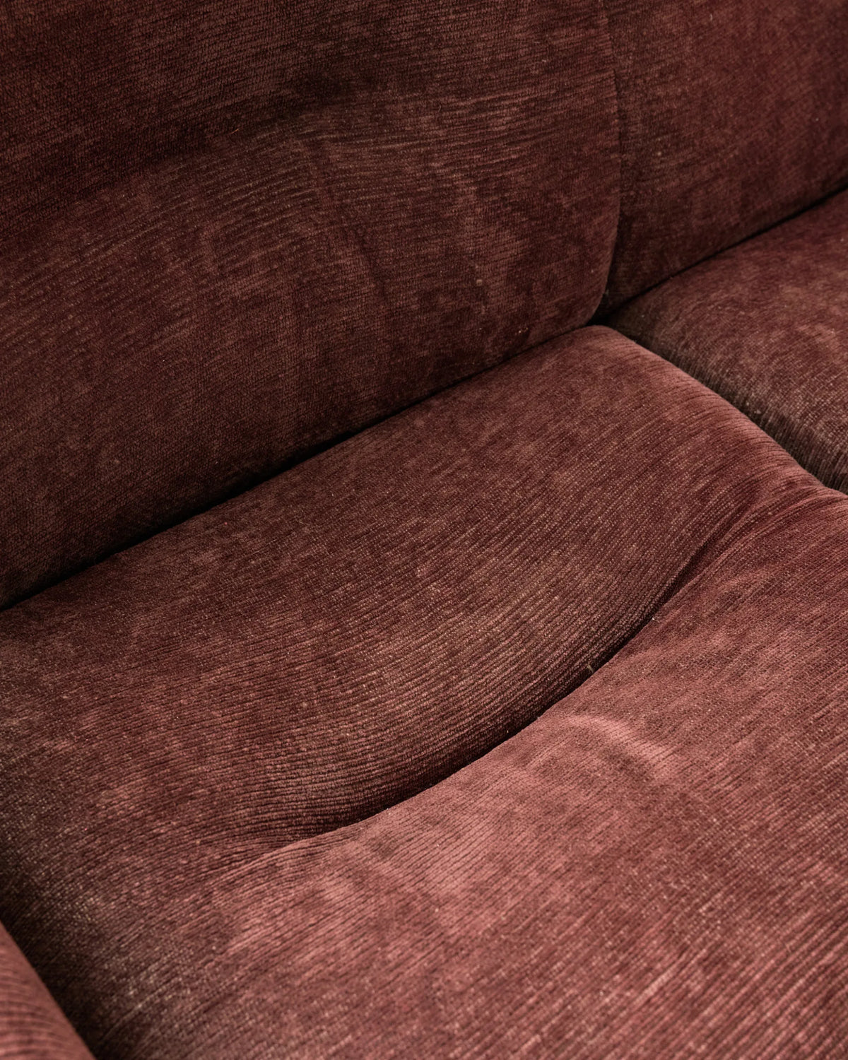 Brown velvet and chrome sofa, attr. Adriano Piazzesi, Italy, 1980s