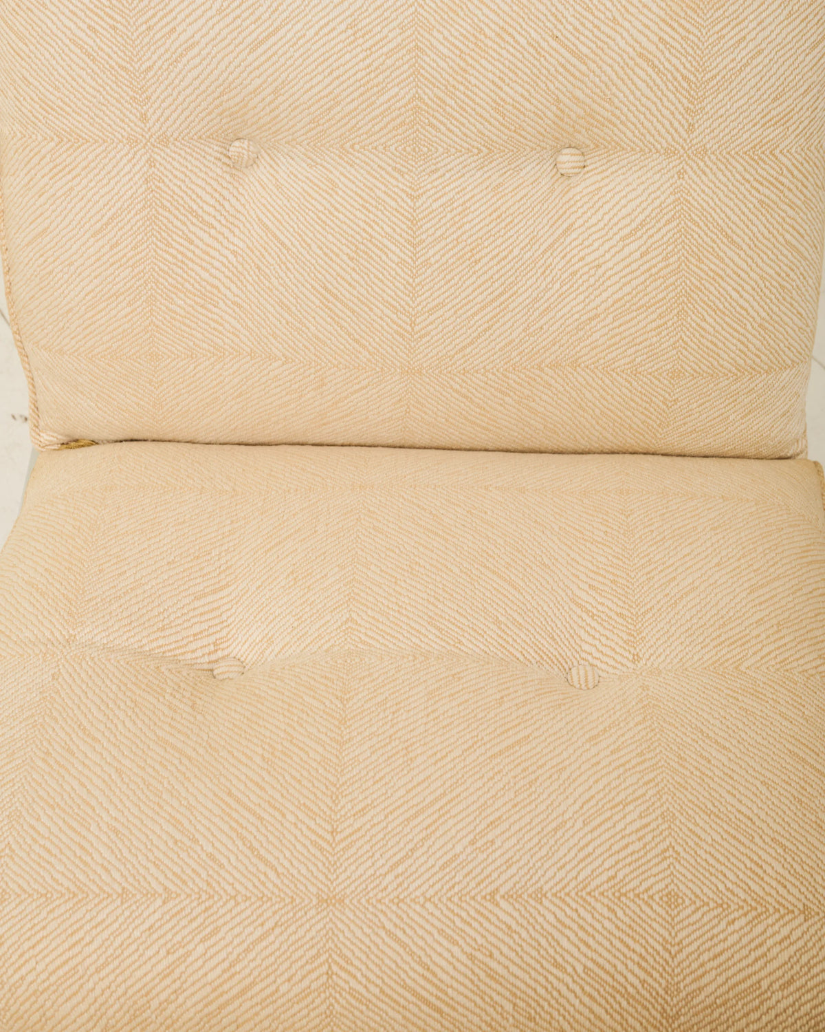Beige lounge chair with chrome frame (1 of 2), Italy, 1980s