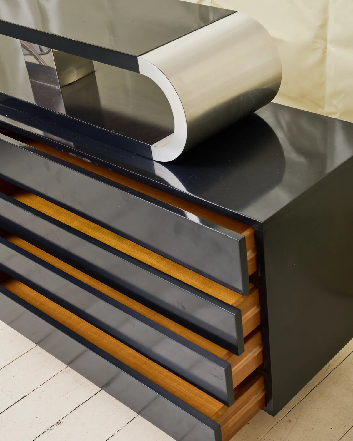 Asymmetrical sideboard, Pierre Cardin, 1970s