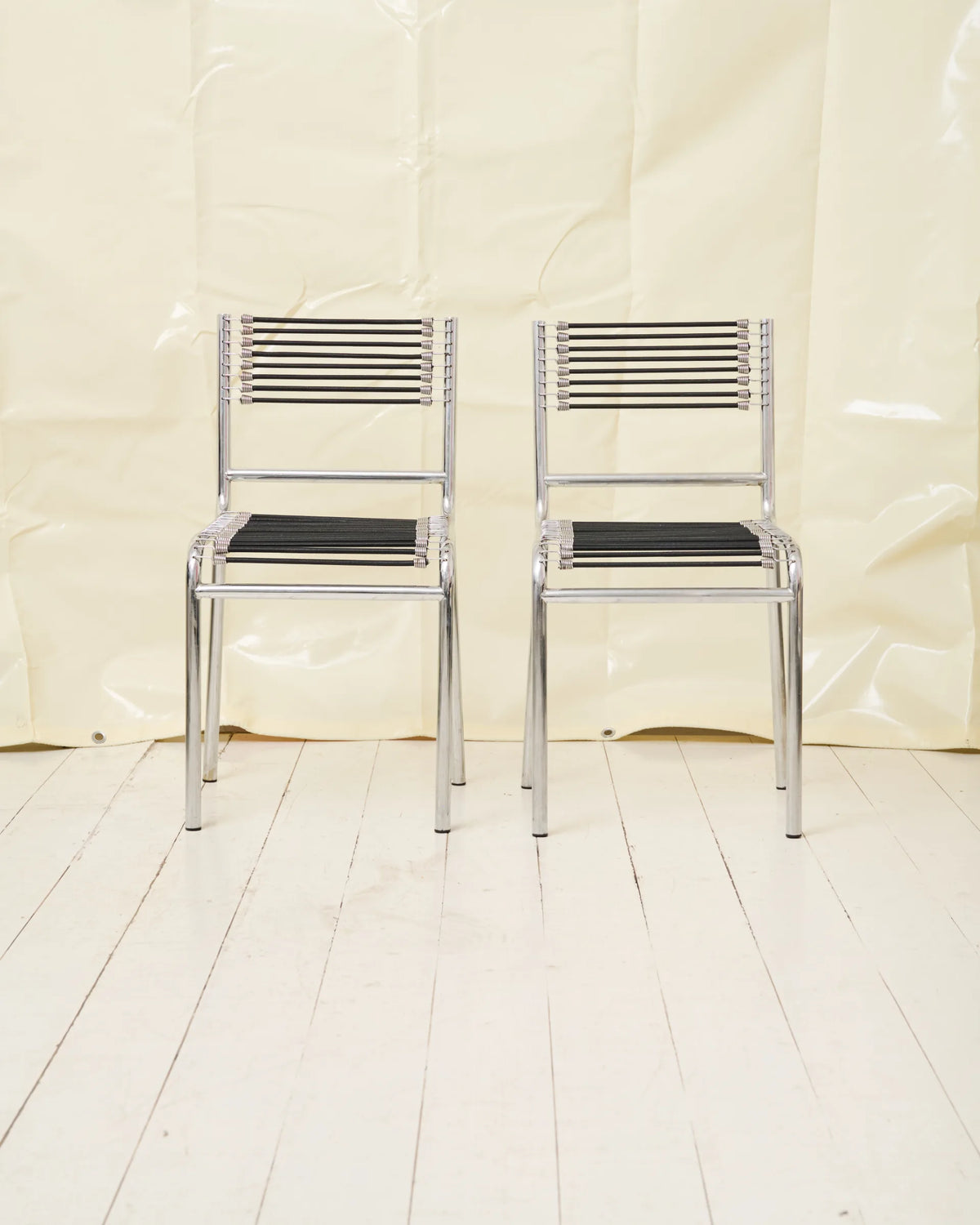 Pair of "Sandow" chairs (1 of 3), René Herbst, 1980s