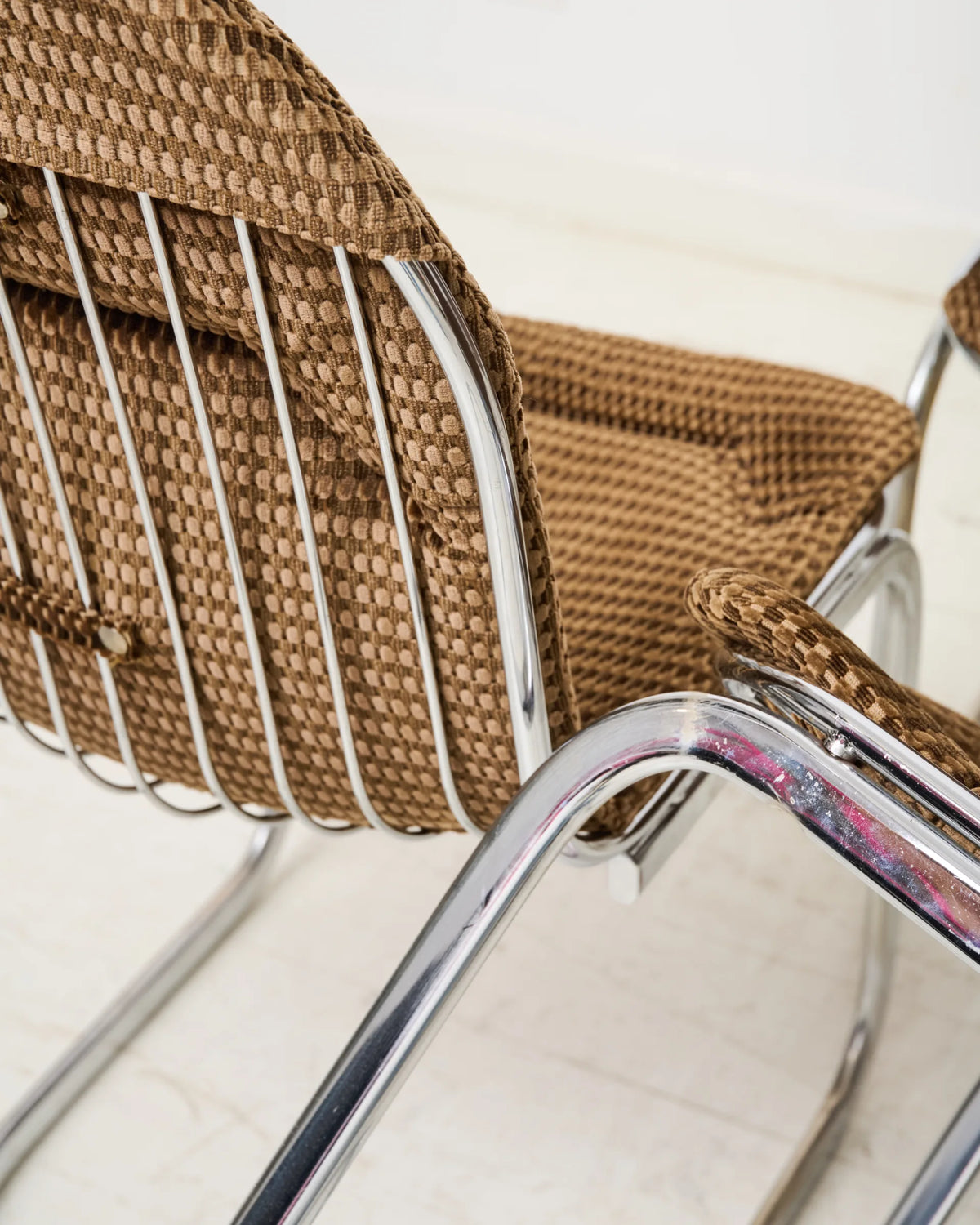 Chaise en chrome (1 sur 5), attribuée à Willy Rizzo, Italie, 1970s