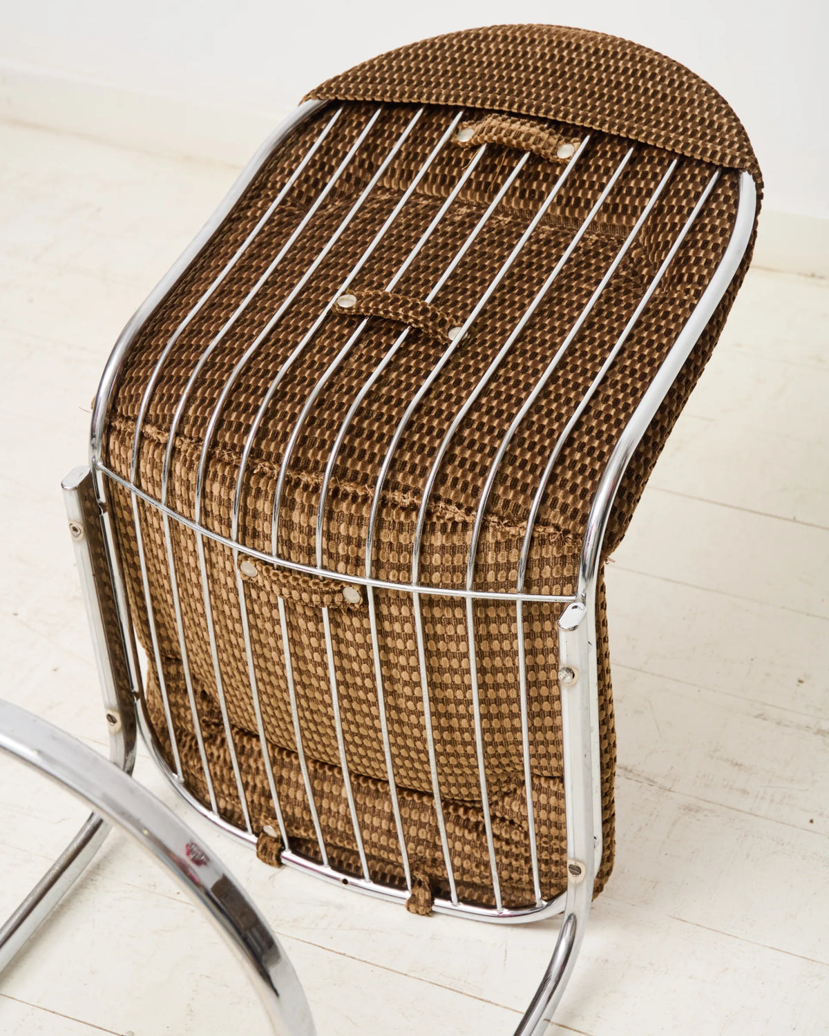 Chaise en chrome (1 sur 5), attribuée à Willy Rizzo, Italie, 1970s
