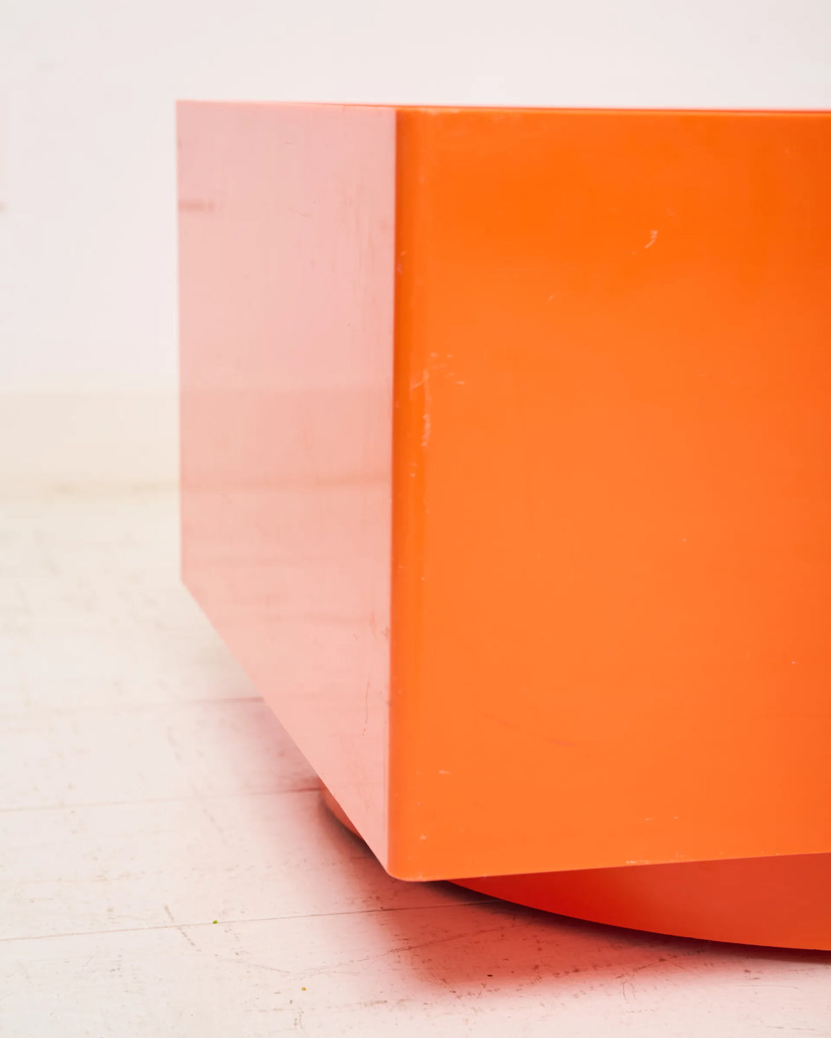 Square orange plastic planter, Fasy, France, 1980s