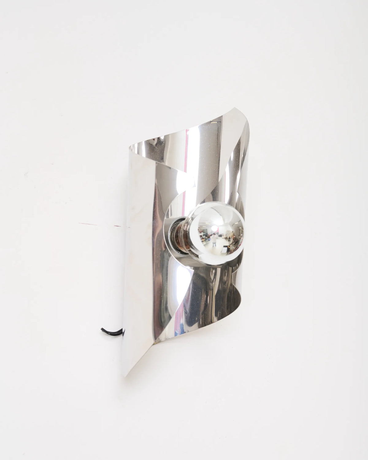 Asymmetrical Space Age wall light, brushed aluminum, 1970-1980