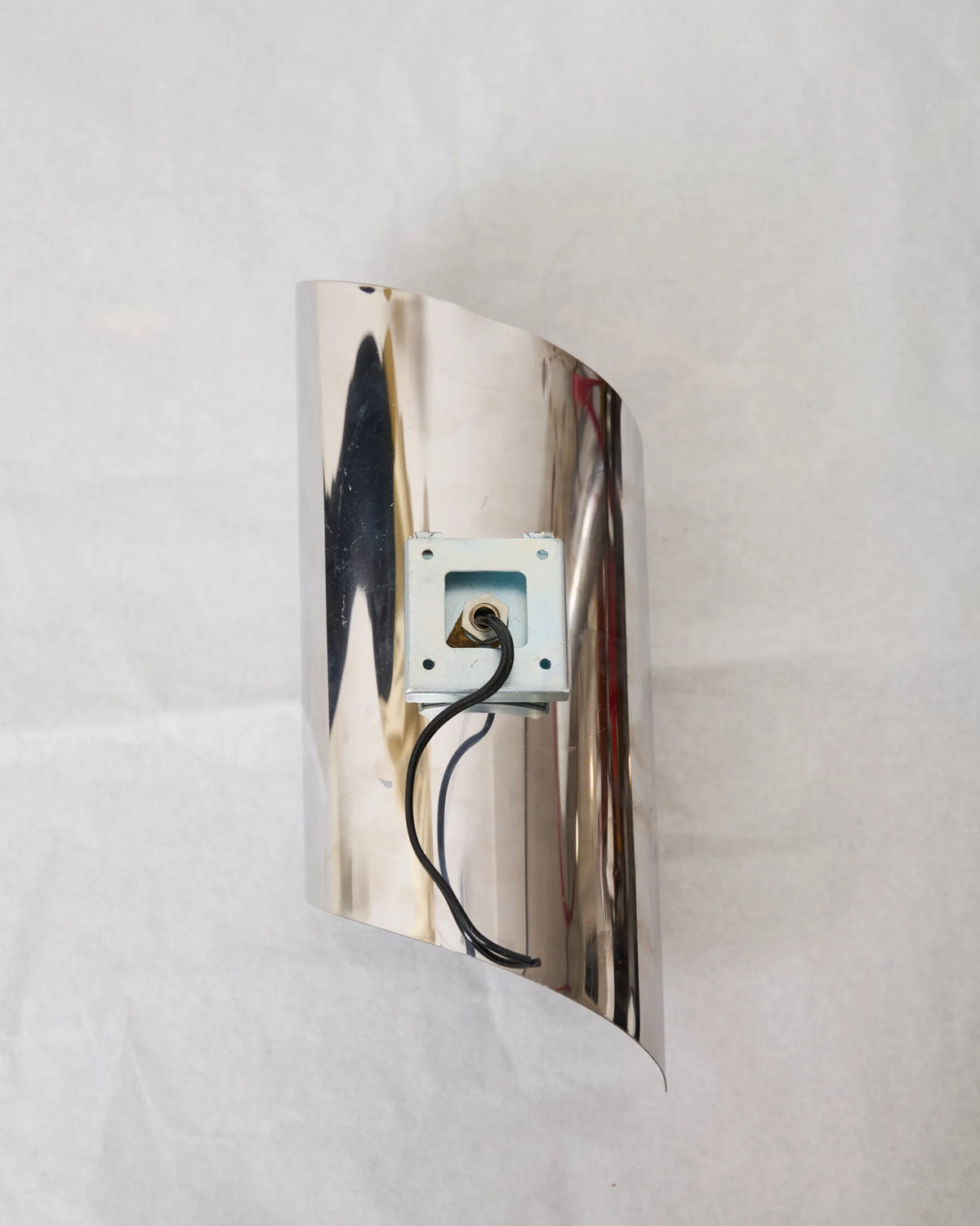 Asymmetrical Space Age wall light, brushed aluminum, 1970-1980