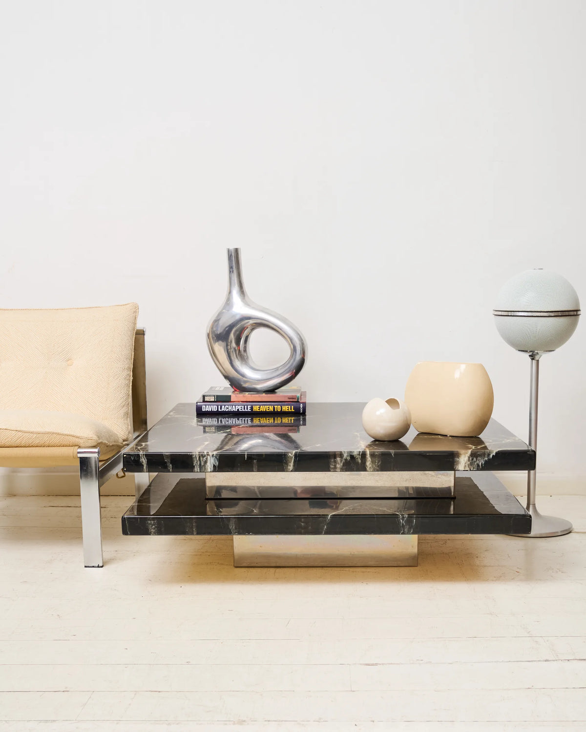 XXL rectangular vase, cast aluminum, 1970s