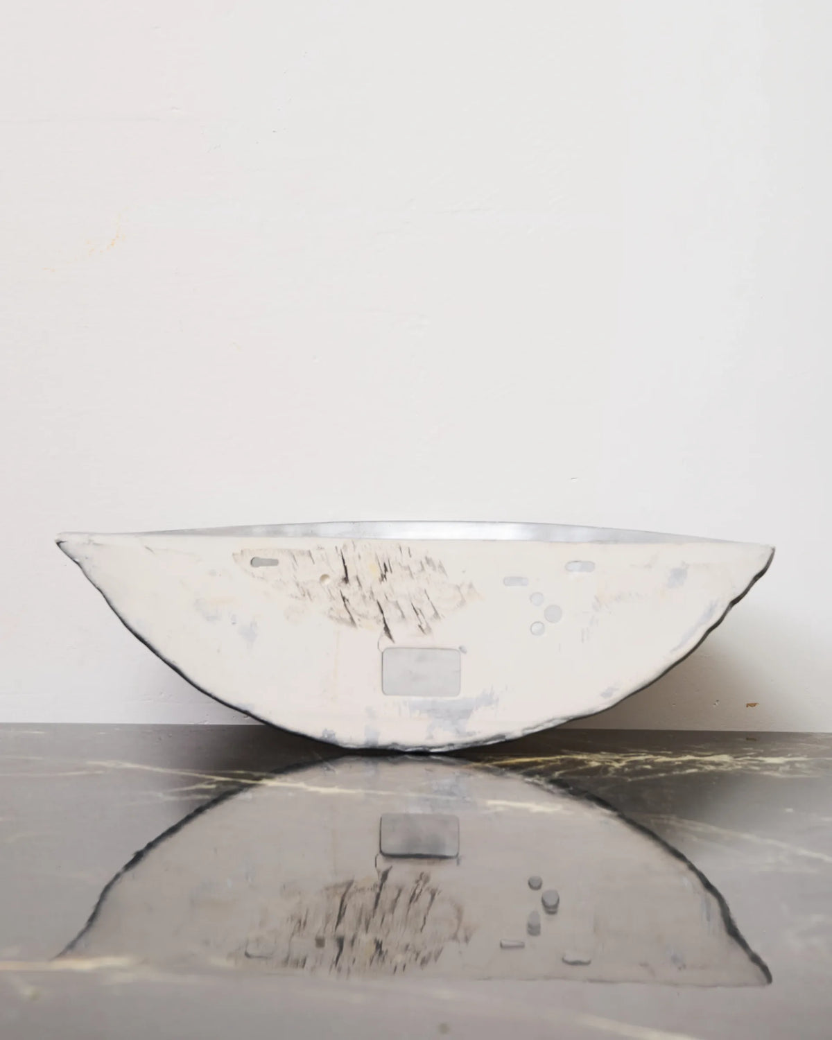 Organic silvered ceramic wall light, France, 1970-1980