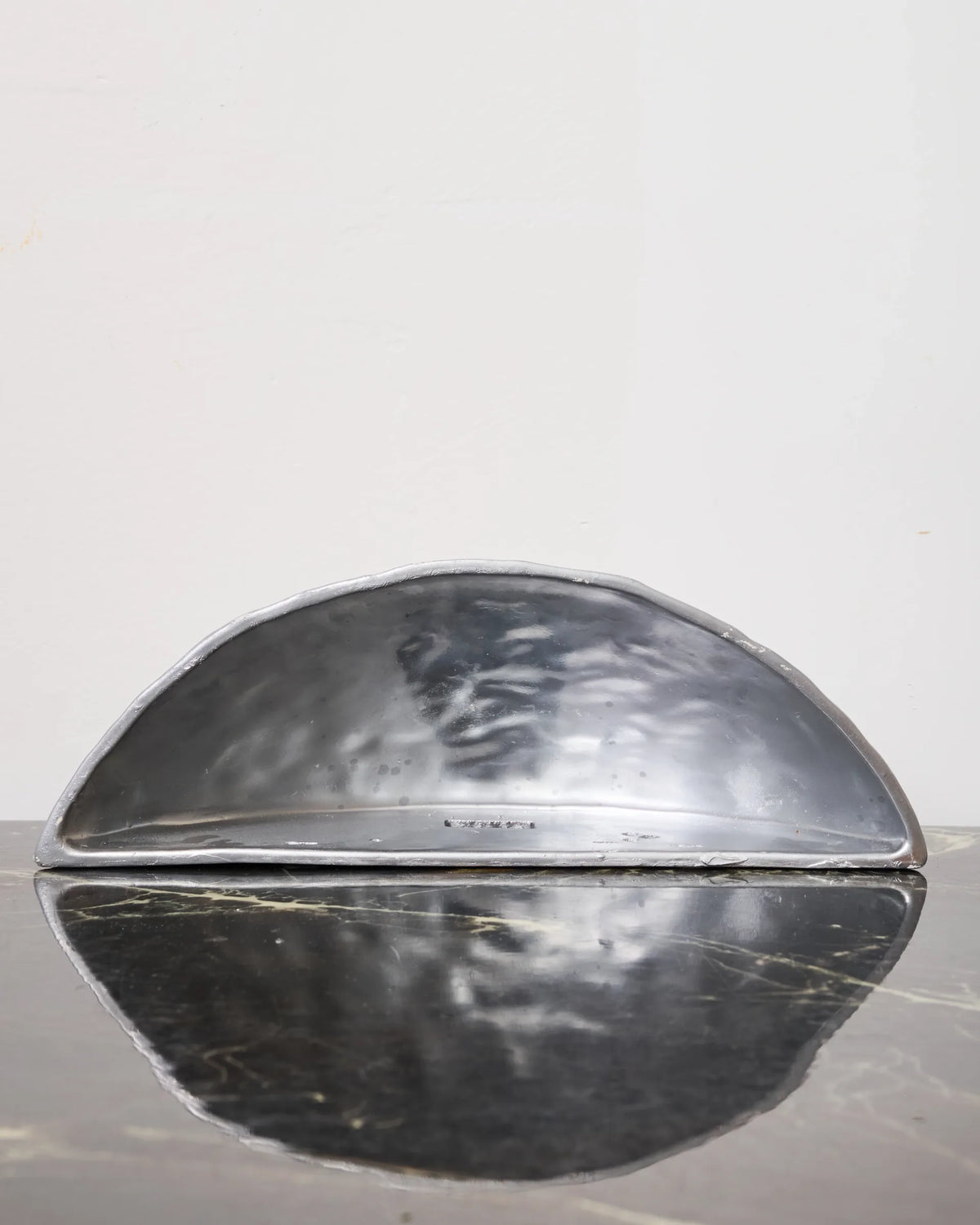 Organic silvered ceramic wall light, France, 1970-1980