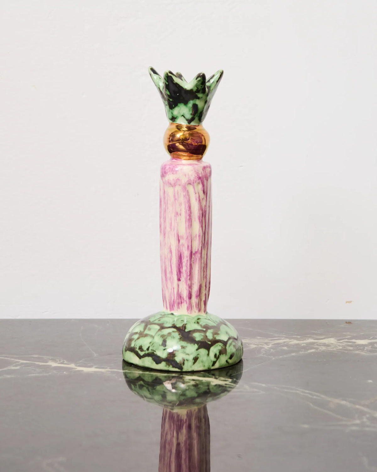 "Palm tree" ceramic candlestick
