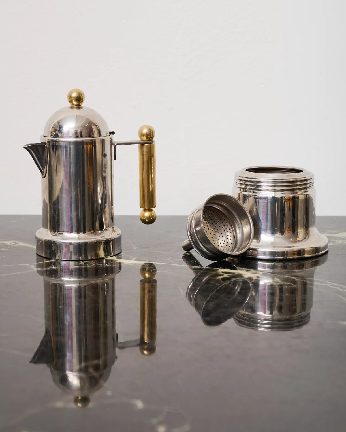 Coffee maker and milk jug, Vev vigano, Kontessa, 1980s