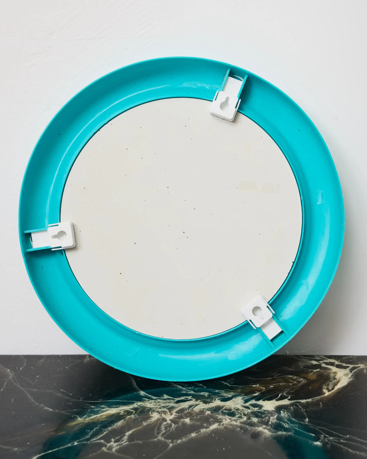 Small blue space-age mirror, 1970s