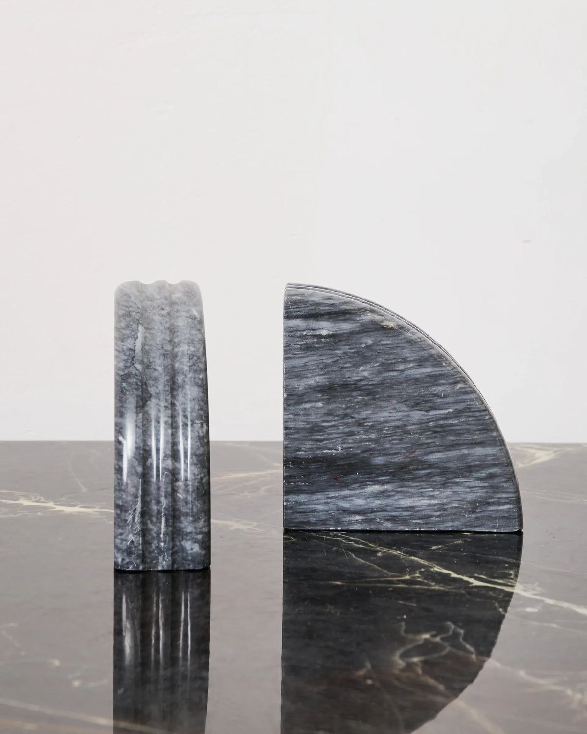 Polished marble bookends, Italy, 1970s