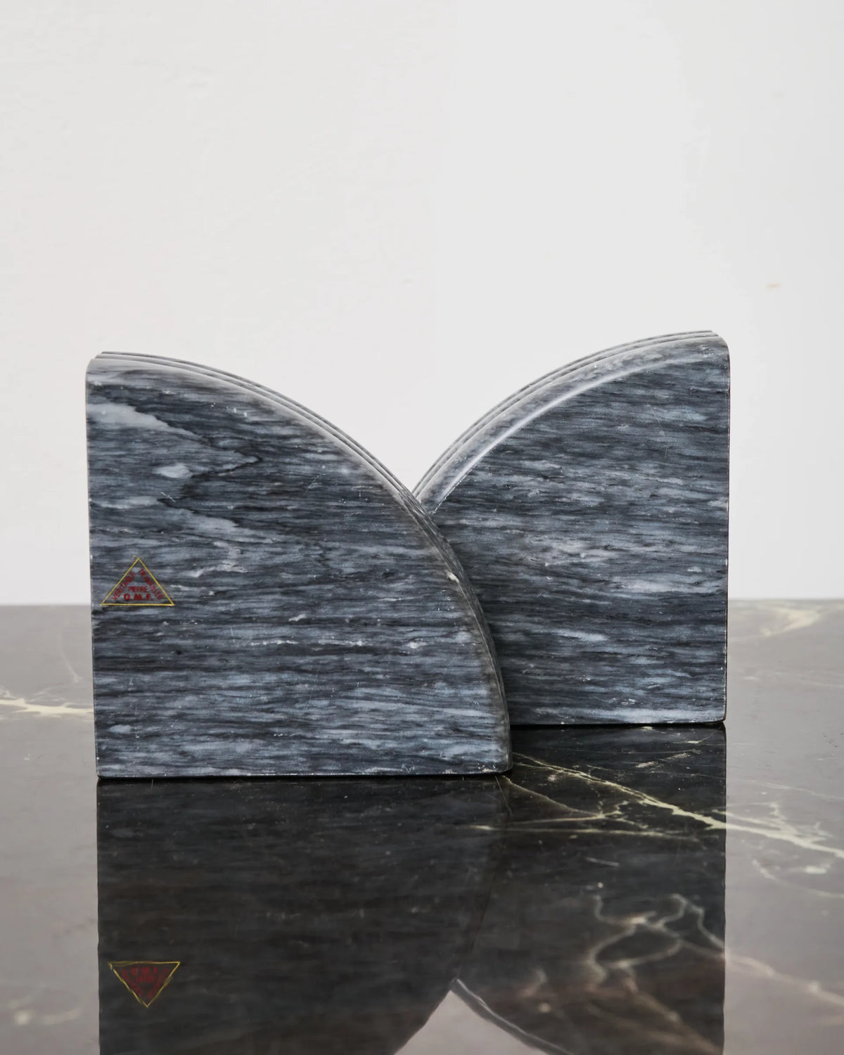 Polished marble bookends, Italy, 1970s