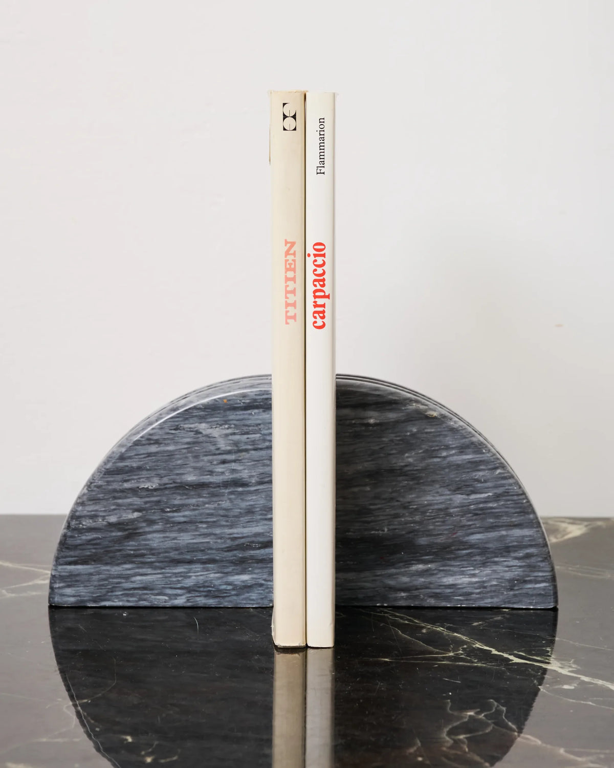 Polished marble bookends, Italy, 1970s