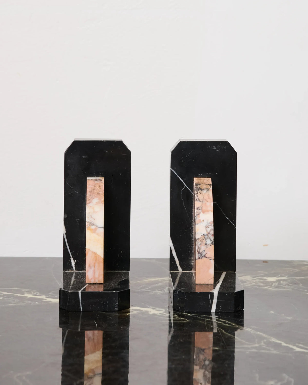 Pair of Art Deco marble bookends, 1940s