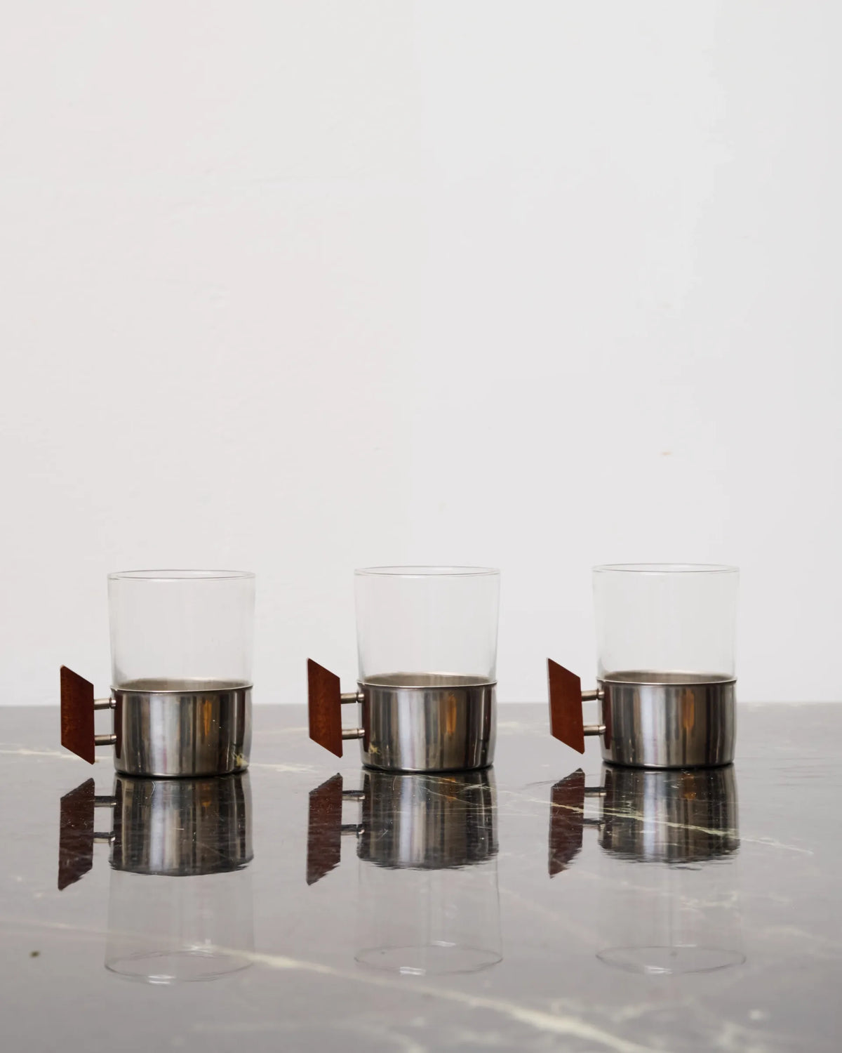 Cup with geometric wooden handle (1 of 3), 1960s