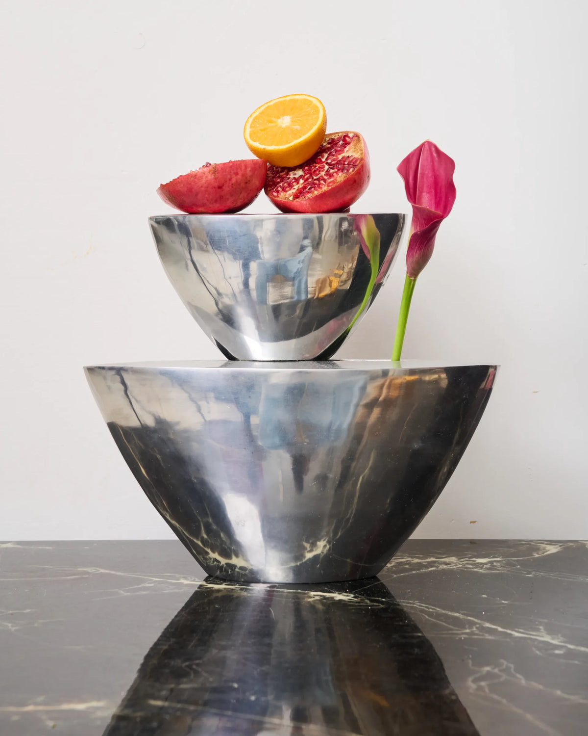 Rectangular vase L, cast aluminum, 1970s