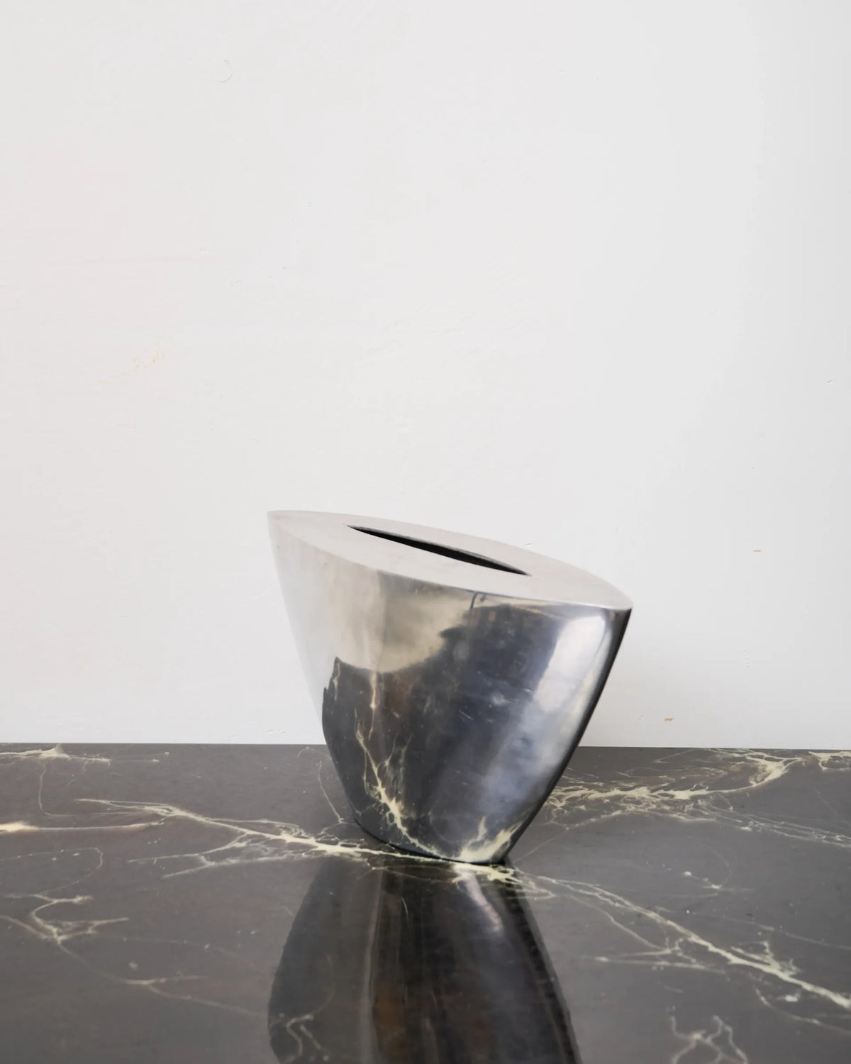 Rectangular vase L, cast aluminum, 1970s