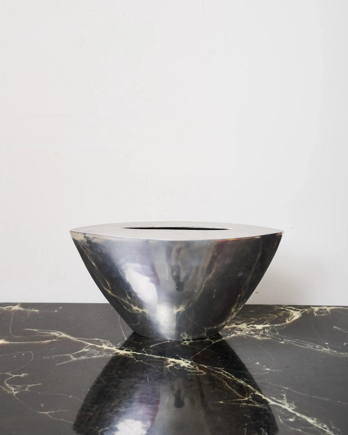 Rectangular vase L, cast aluminum, 1970s