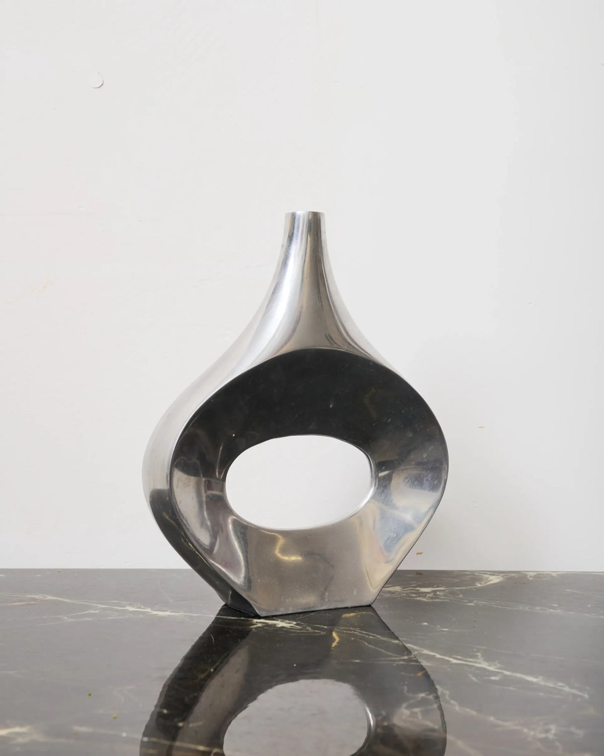 XXL rectangular vase, cast aluminum, 1970s
