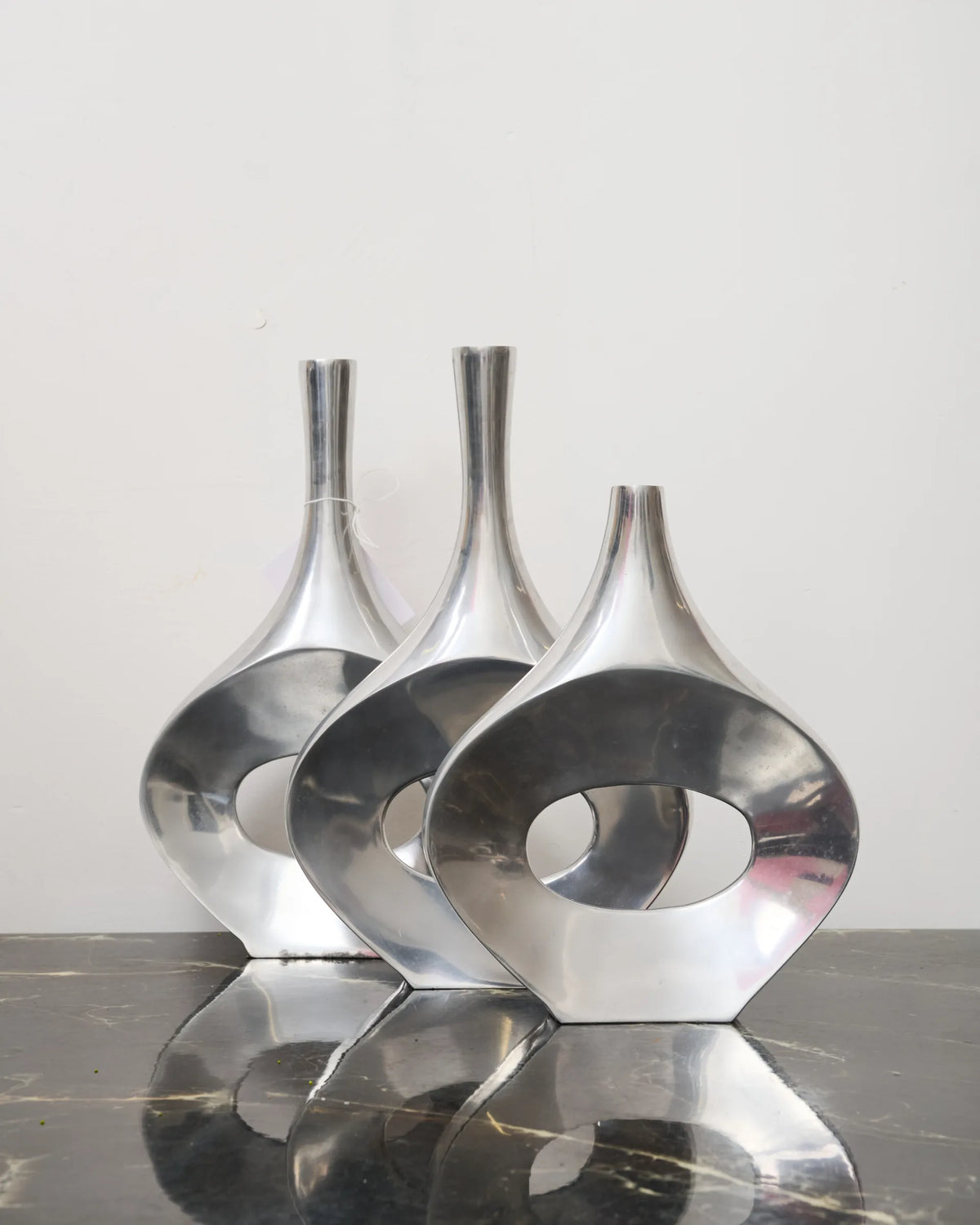 XXL rectangular vase, cast aluminum, 1970s