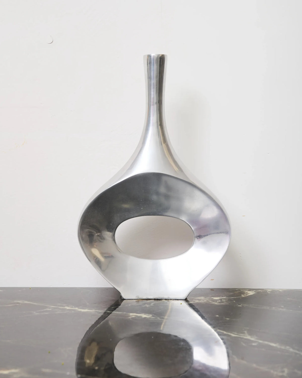 XXL rectangular vase, cast aluminum, 1970s