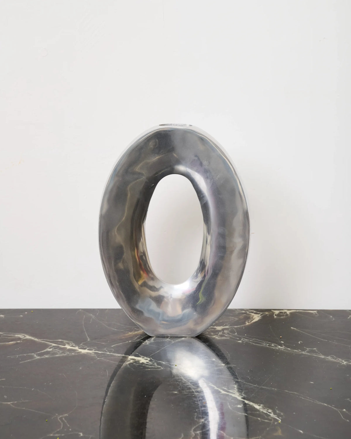 XXL Oval Openwork Cast Aluminum Vase, Italy, 1970s-1980s