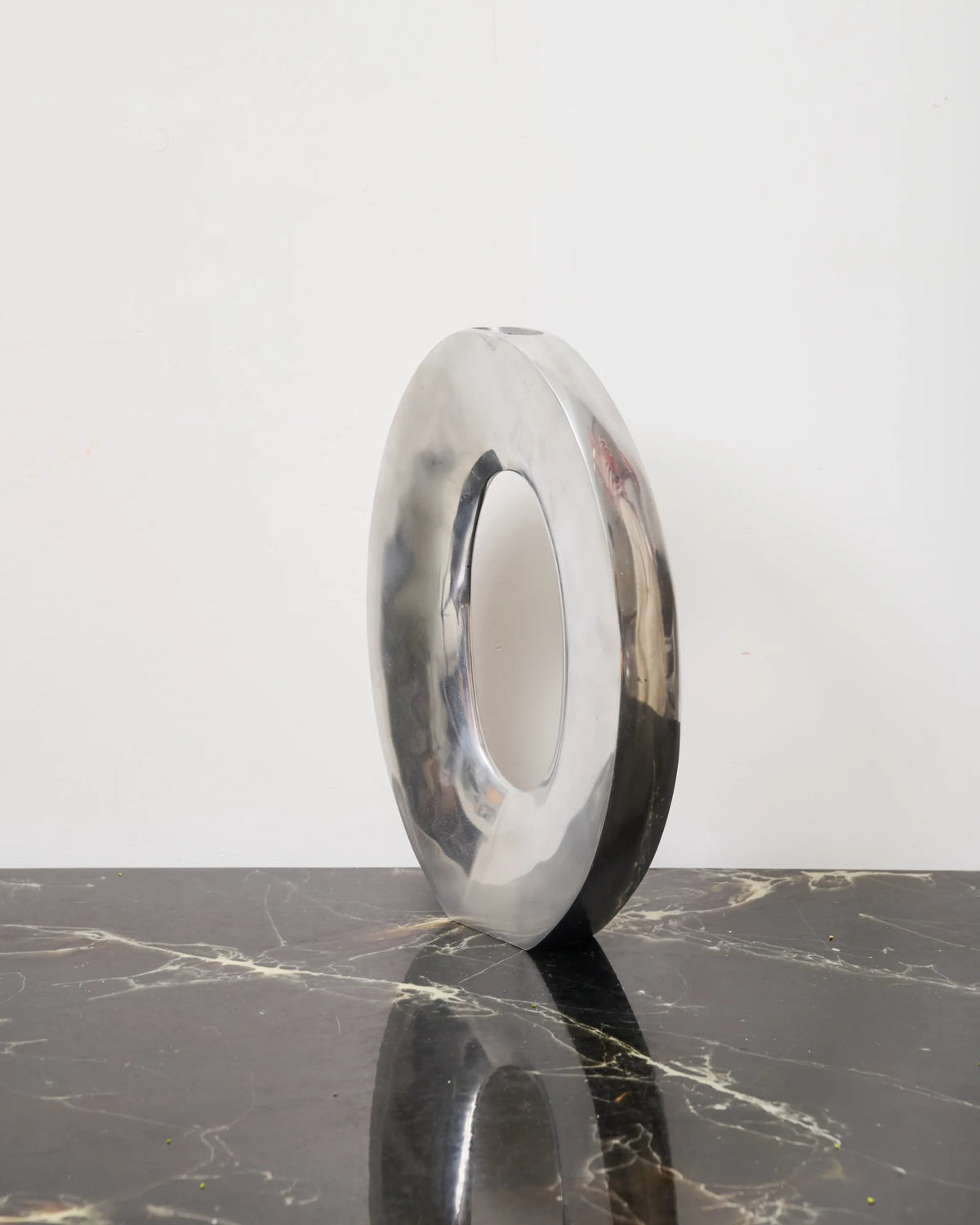 XXL Oval Openwork Cast Aluminum Vase, Italy, 1970s-1980s