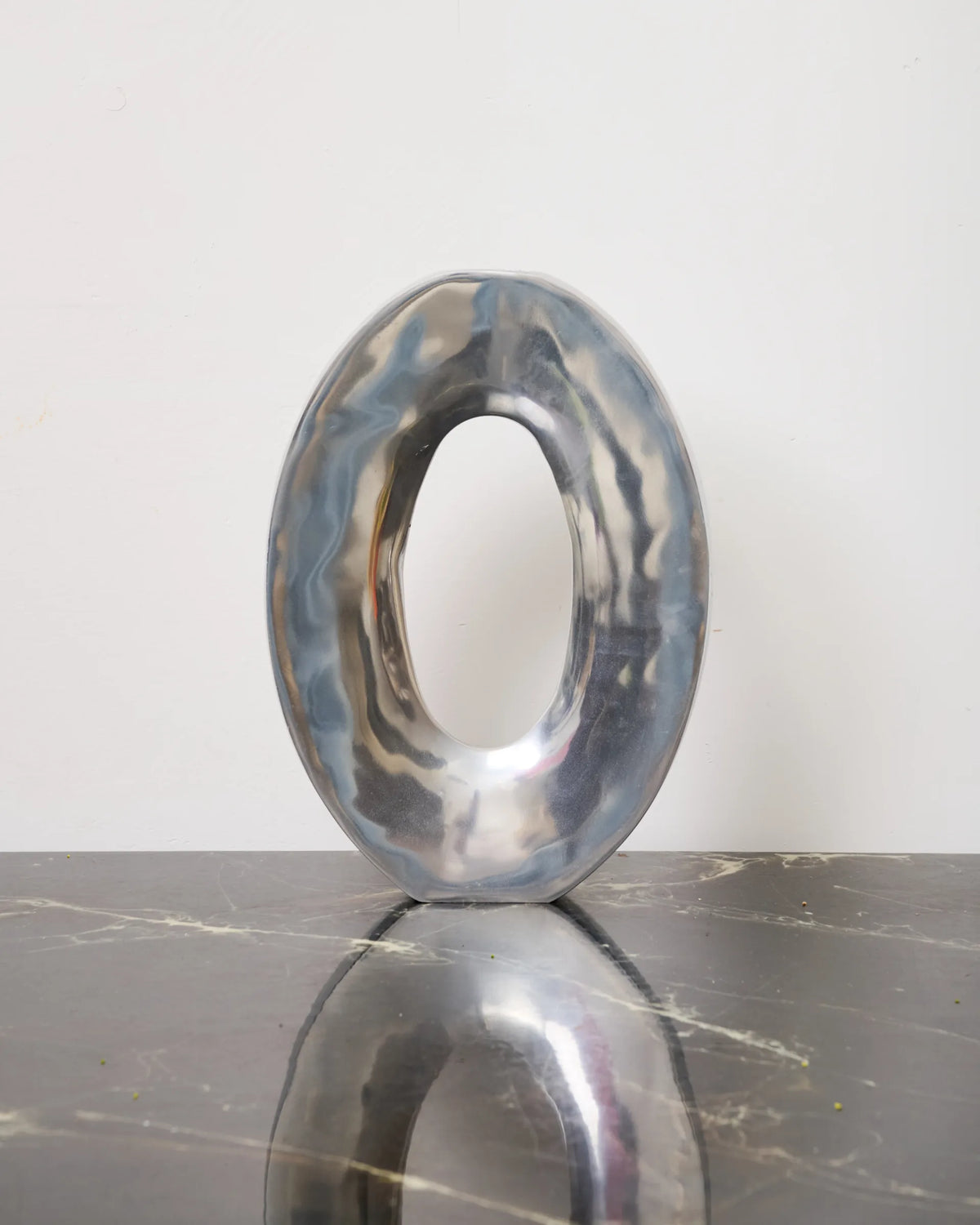XXL Oval Openwork Cast Aluminum Vase, Italy, 1970s-1980s