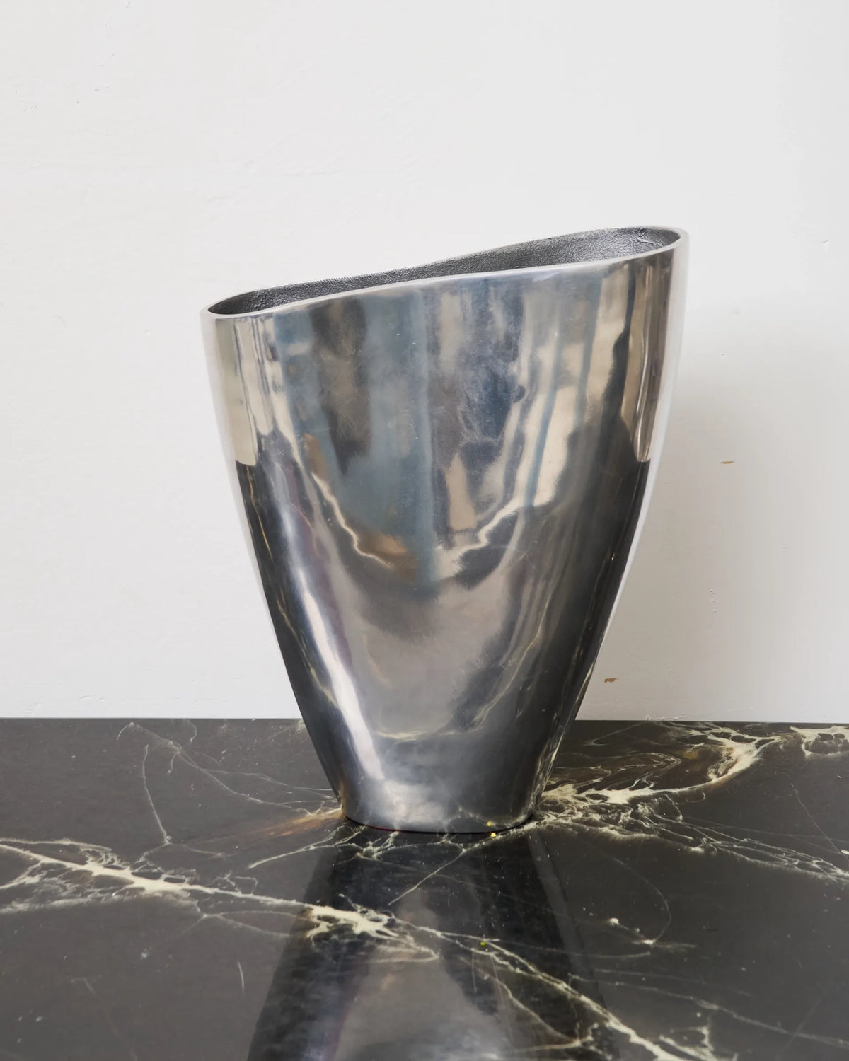 Rectangular vase L, cast aluminum, 1970s