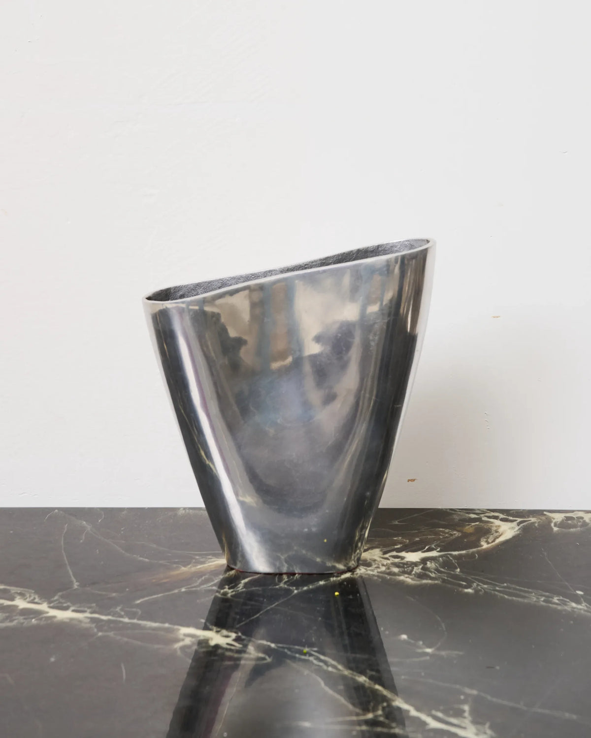 Rectangular vase L, cast aluminum, 1970s
