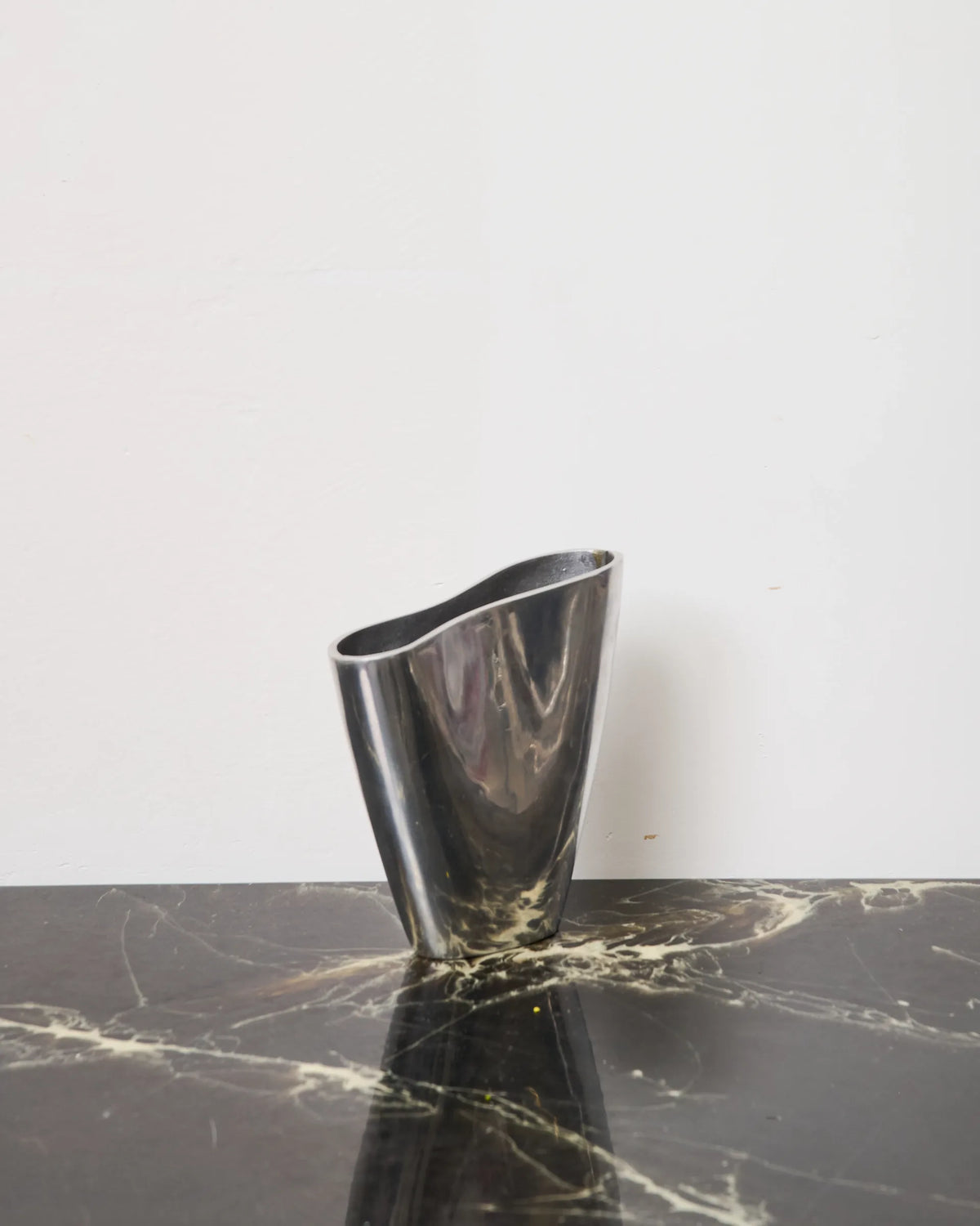 Rectangular vase L, cast aluminum, 1970s