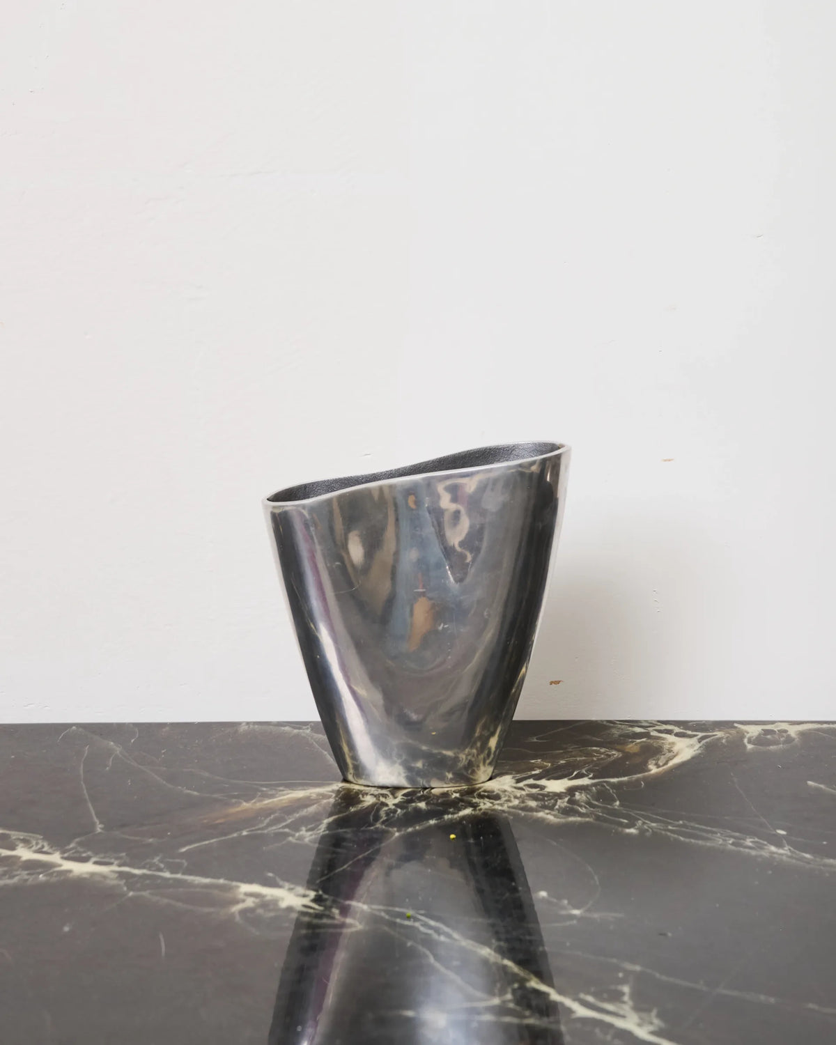 Rectangular vase L, cast aluminum, 1970s