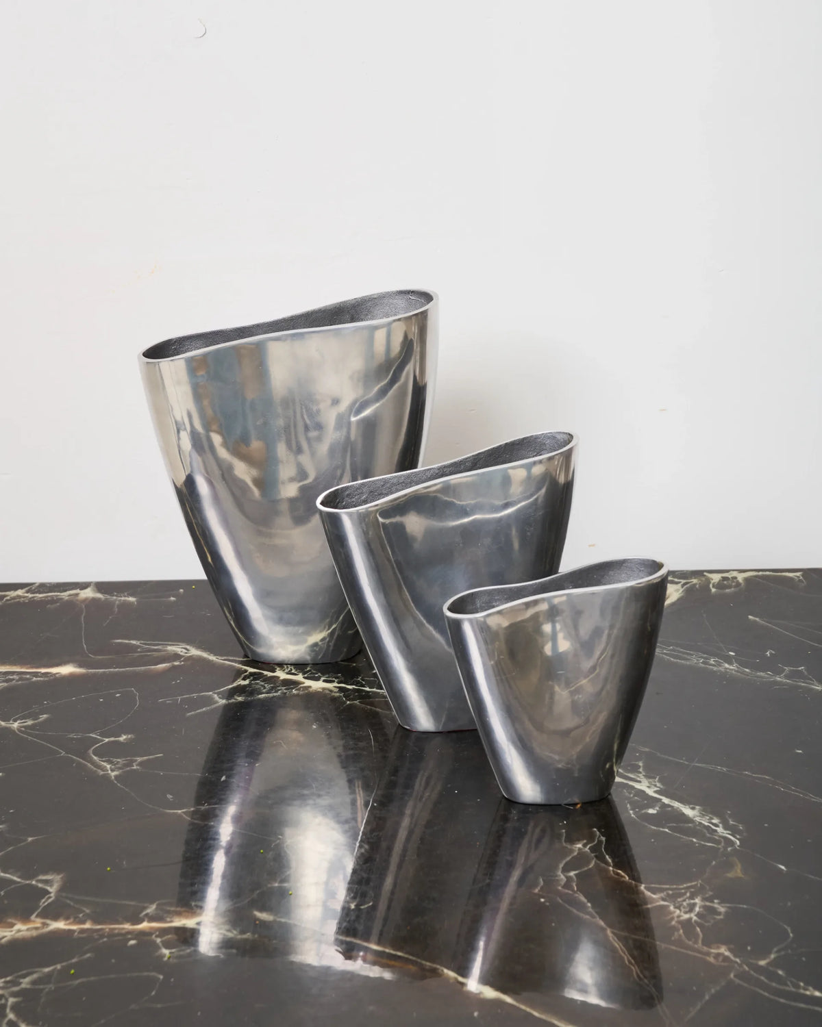 Rectangular vase L, cast aluminum, 1970s