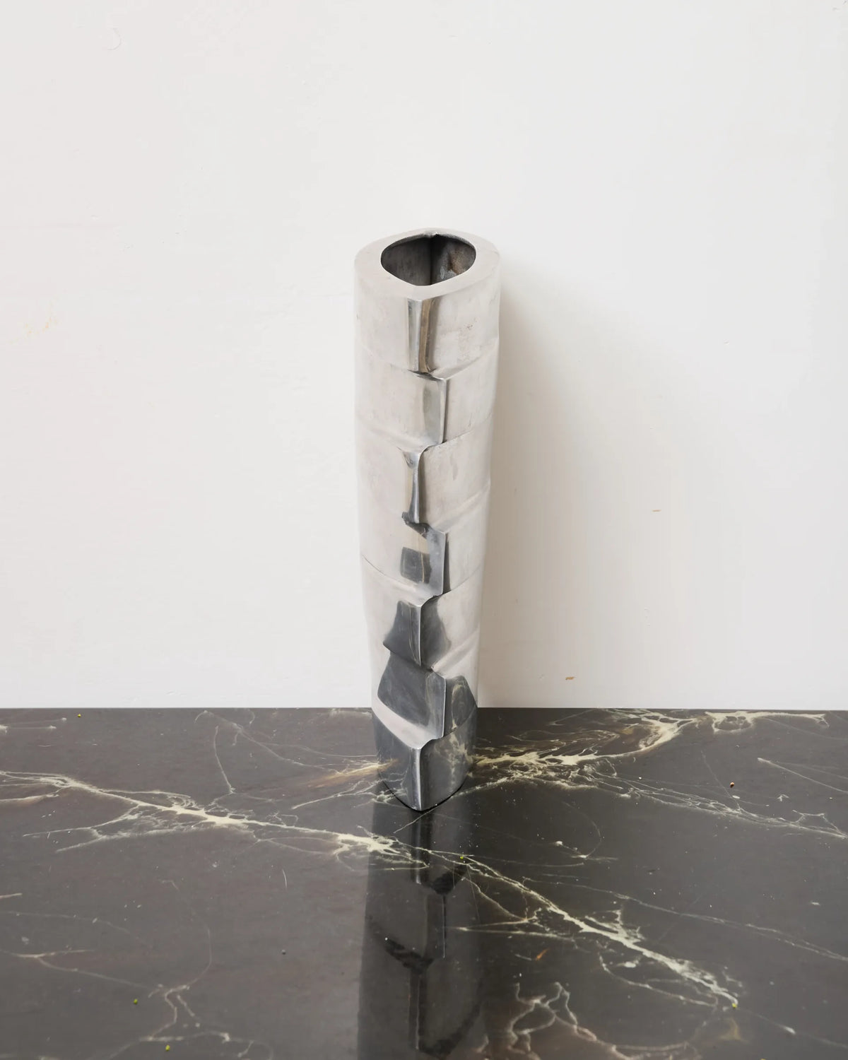 Rectangular vase L, cast aluminum, 1970s