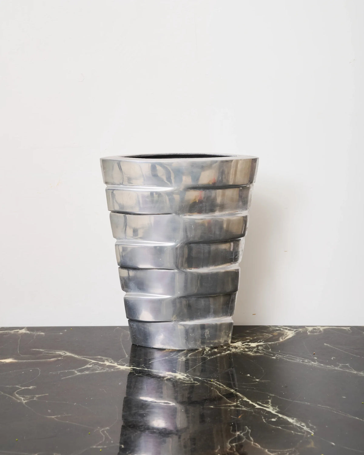 Rectangular vase L, cast aluminum, 1970s