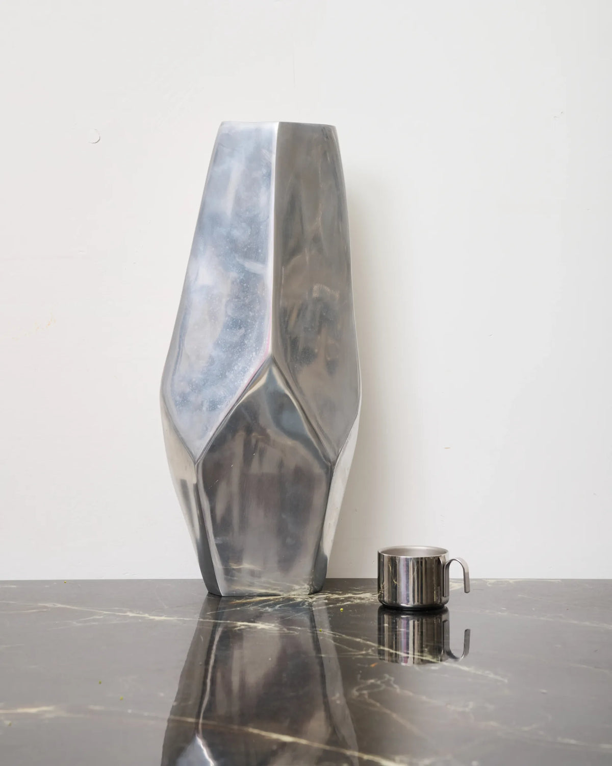 XXL Oval Openwork Cast Aluminum Vase, Italy, 1970s-1980s